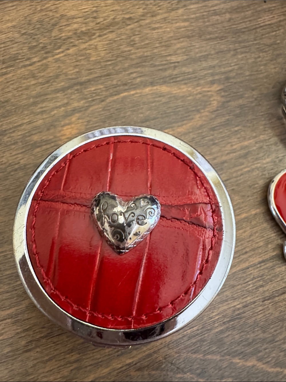 Brighton Red and Silver Heart Keychain and Card Holder Set - Picture 3 of 3